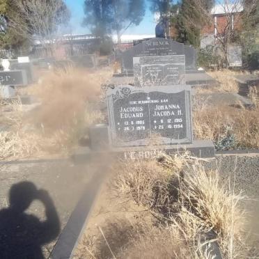 ROUX Jacobus Eduard, le 1905-1979 &amp; Johanna Jacoba H. 1915-1994