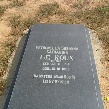 ROUX Petronella Susanna Catharina, le nee Du TOIT 1916-1993