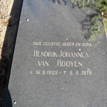 ROOYEN Hendrik Johannes, van 1922-1978