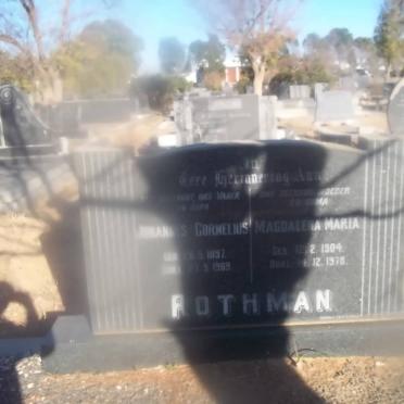 ROTHMAN Johannes Cornelius 1897-1969 &amp; Magdalena Maria 1904-1978