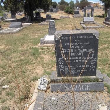 SAVAGE Elizabeth Magdalena nee BRUMMER 1916-1949