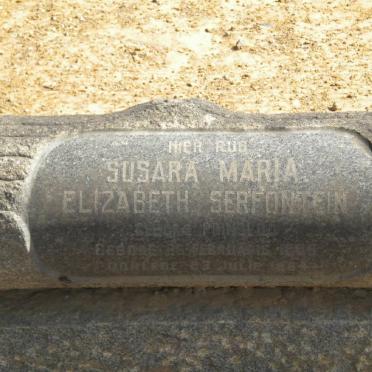 SERFONTEIN Susara Maria Elizabeth nee PRINSLOO 1889-1964
