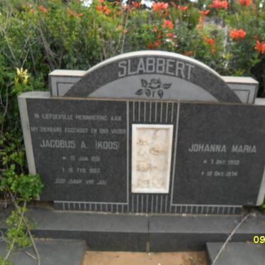 SLABBERT Jacobus A. 1891-1963 &amp; Johanna Maria 1900-1974