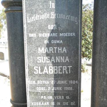 SLABBERT Martha Susanna nee BOTHA 1884-1968