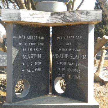 SLATER Annatjie nee VAN ZYL 1942-1993 :: SLATER Martin 1968-1988 