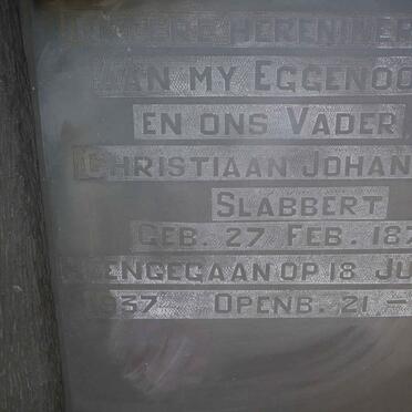 SLABBERT Christiaan Johannes 1873-1937