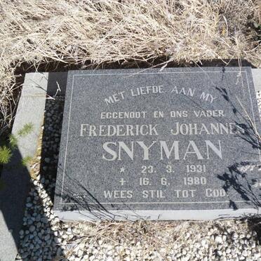 SNYMAN Frederick Johannes 1931-1980