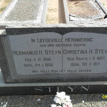 STEYN Hermanus H. 1886-1935 &amp; Christina H. RAATS 1897-1971