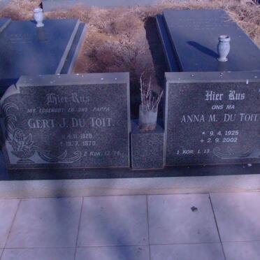 TOIT Gert J., du 1929-1970 &amp; Anna M. 1925-2002