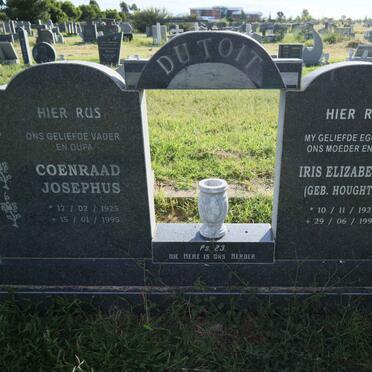 TOIT Coenraad Josephus, du 1925-1995 &amp; Iris Elizabeth D. HOUGHTON 1924-1993