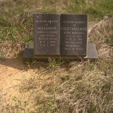 ? Alexander 1899-1973 &amp; Violet Adelaide MARSHALL 1900-1981