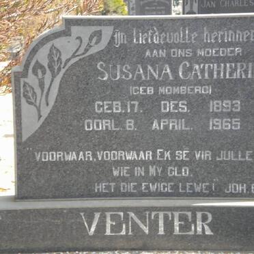 VENTER Susana Catharina nee MOMBERG 1893-1965