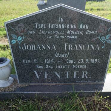 VENTER Johanna Francina 1914-1997
