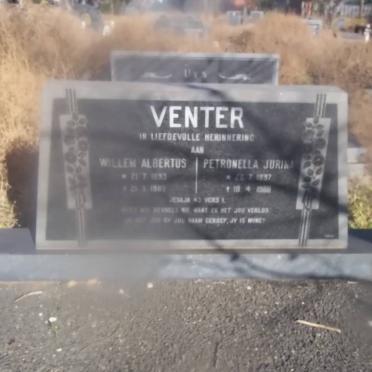 VENTER Willem Albertus 1893-1980 &amp; Petronella Jurina 1897-1980