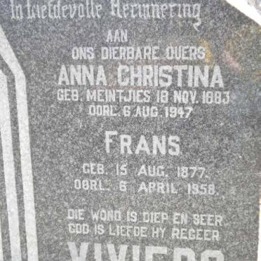 VIVIERS Frans 1877-1958 &amp; Anna Christina MEINTJIES 1883-1947