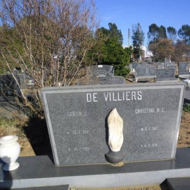 VILLIERS Gideon J., de 1919-1993 &amp; Christina M.E. 1912-1976