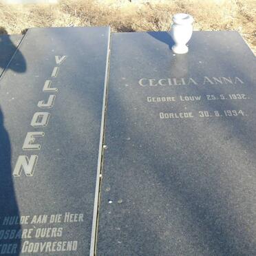 VILJOEN Tjaart 1928-1994 &amp; Cecilia Anna LOUW 1932-1994         