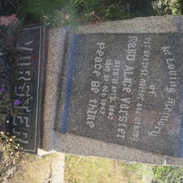 VORSTER Maud Alice 1883-1947