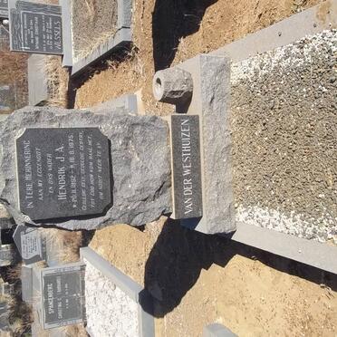 WESTHUIZEN Hendrika J.A., van der 1892-1975