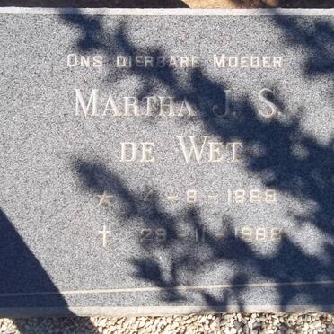 WET Martha J.S., de 1888-1988