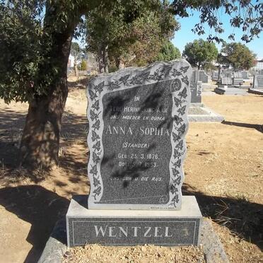 WENTZEL Anna Sophia nee STANDER 1876-1953