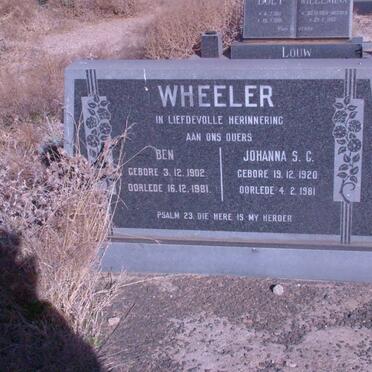 WHEELER Ben 1902-1981 &amp; Johanna S.C. 1920-1981