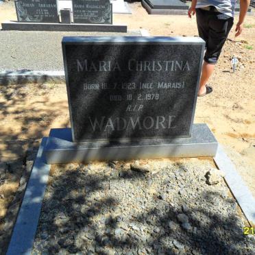 WADMORE Maria Christina nee MARAIS 1923-1978