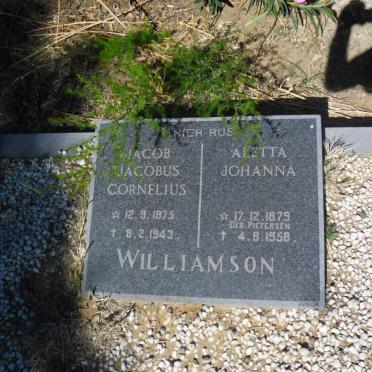 WILLIAMSON Jacob Jacobus Cornelius 1875-1943 &amp; Aletta Johanna PIETERSEN 1879-1958
