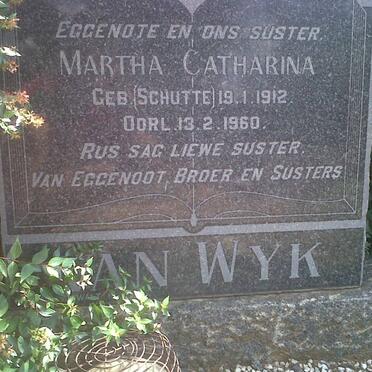 WYK Martha Catharina, van nee SCHUTTE 1912-1960