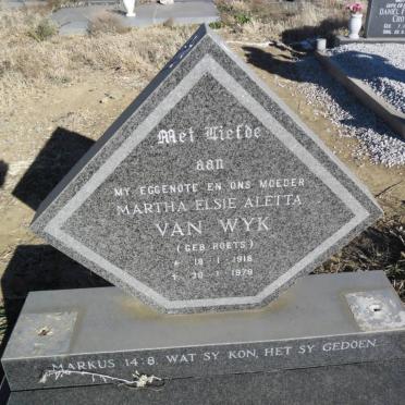 WYK Martha Elsie Aletta, van nee ROETS 1918-1978