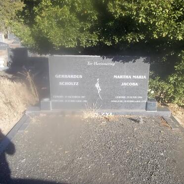 ZYL Gerhardus Scholtz, van 1907-1982 &amp; Martha Maria Jacoba 1906-1978