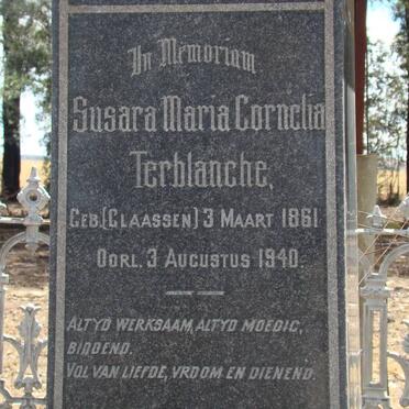 TERBLANCHE Susara Maria Cornelia nee CLAASSEN 1861-1940
