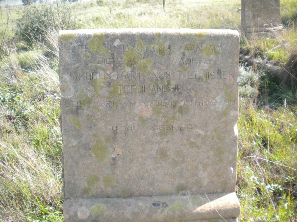 TERBLANCHE Jakobus Marthinus Theunissen 1878-1910