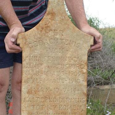 RENSBURG Anna Fredrieca, Janse van 1909-1910