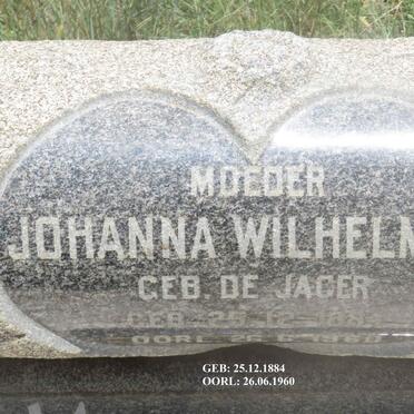 ? Johanna Wilhelmina nee DE JAGER 1884-1960