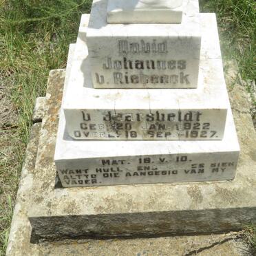 JAARSVELDT David Johannes van Riebeeck, van 1922-1927