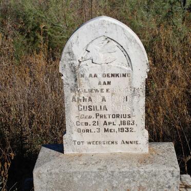 ROOS Anna Catharina Cusilia nee PRETORIUS 1863-1932