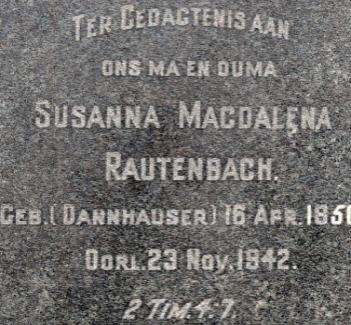 RAUTENBACH Susanna Magdalena 1856-1942