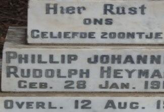 HEYMANS Phillip Johannes Rudolph 1917-1917