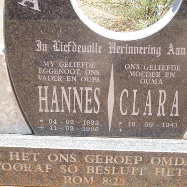 BOTHA Hannes 1933-1996 &amp; Clara 1941