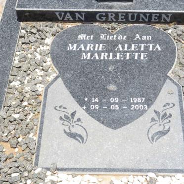 GREUNEN Marie Aletta Marlette, van 1987-2003