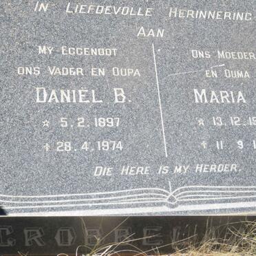 GROBBELAAR Daniel B. 1897-1974 &amp; Maria A. 1900-1981