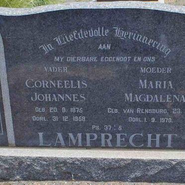 LAMPRECHT Corneelis Johannes 1875-1958 &amp; Maria Magdalena VAN RENSBURG 1878-1970
