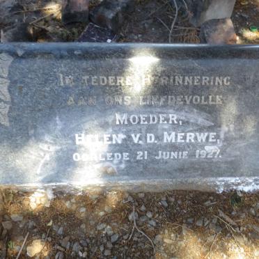 MERWE Helen, v.d. -1927