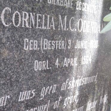 ODENDAAL Cornelia M.C. nee BESTER 1930-1954