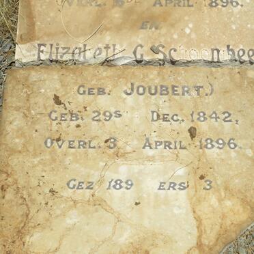 SCHOOMBEE Gielliam A. 1838-1896 &amp; Elizabeth G. JOUBERT 1842-1896