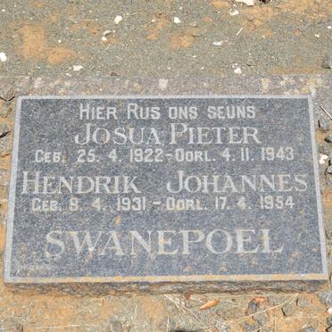 SWANEPOEL Josua Pieter 1922-1943 :: SWANEPOEL Hendrik Johanes 1931-1954