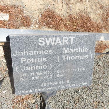 SWART Johannes Petrus 1955-2012 &amp; Marthie THOMAS 1956-