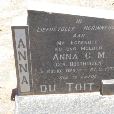 TOIT Anna C.M., du nee OOSTHUIZEN 1926-1973