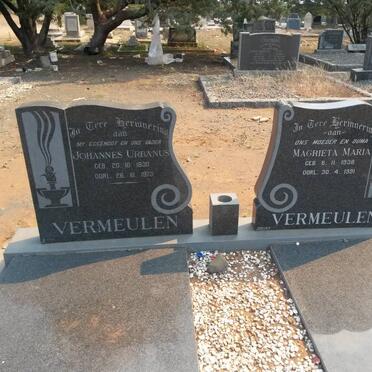 VERMEULEN Johannes Urbanus 1930-1973 &amp; Magrieta Maria 1936-1991